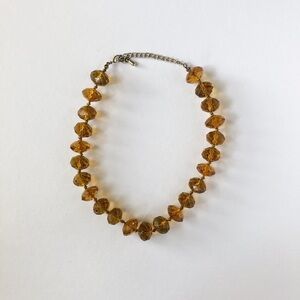 Faux Amber Glass Bead Necklace